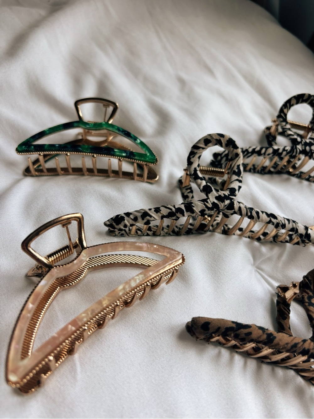 Target Gold, Green and Leopard Print Hair Claw Set (6)